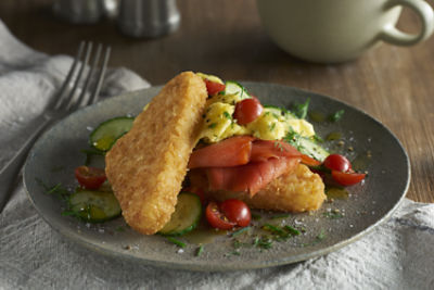 Frozen triangle-shaped hash brown patties