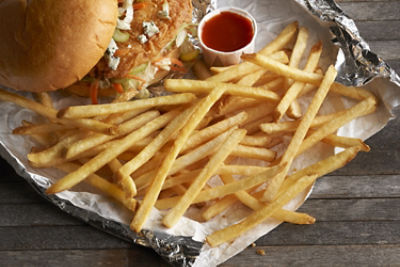 Fries and Sandwich on Plate