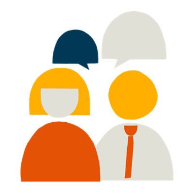 COUPLE WITH SPEECH OR THOUGHT BUBBLES
