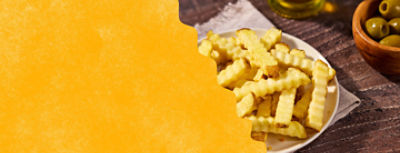 Olive Oil Crinkle Cut Fry on plate on table