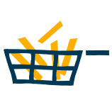 Icon of straight fries in frying basket