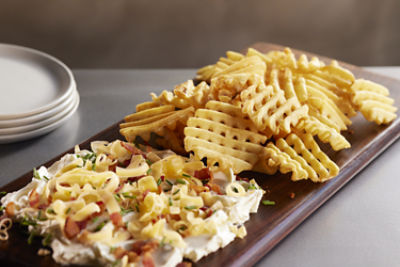 Tabla de queso crema con panceta 