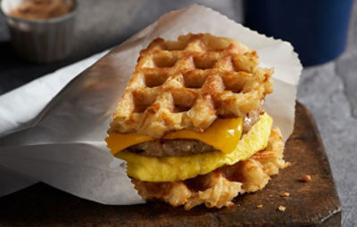 Waffled Hash Brown Breakfast Sandwich